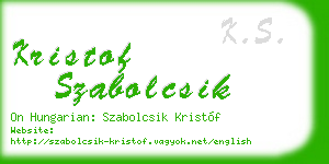 kristof szabolcsik business card